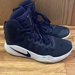 Nike Zoom Hyperdunk women size 8 navy blue white high top vegan basketball shoes